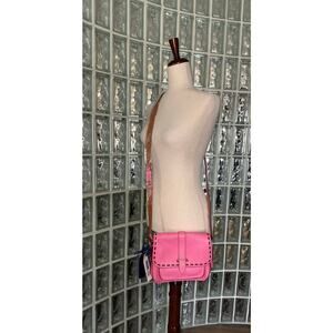 Dooney & Bourke Florentine Leather Binocular Bag baby pink crossbody purse